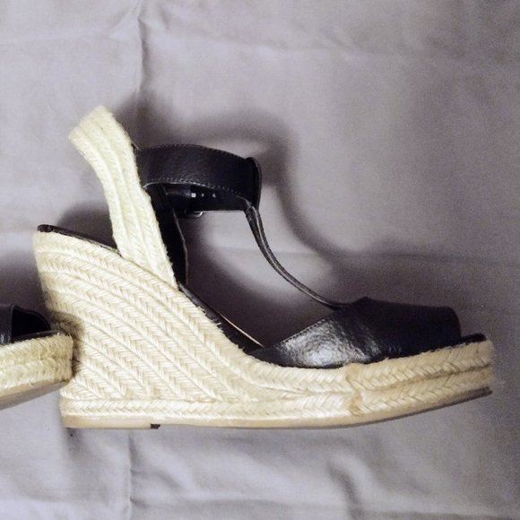 Steve Madden P Wade Black Espadrille Platform Wedge Sandals Size 7M - Picture 6 of 10